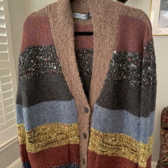 Raquel Allegra Striped Ojo de Dios Cardigan Size 1 or S - Picture 4 of 8